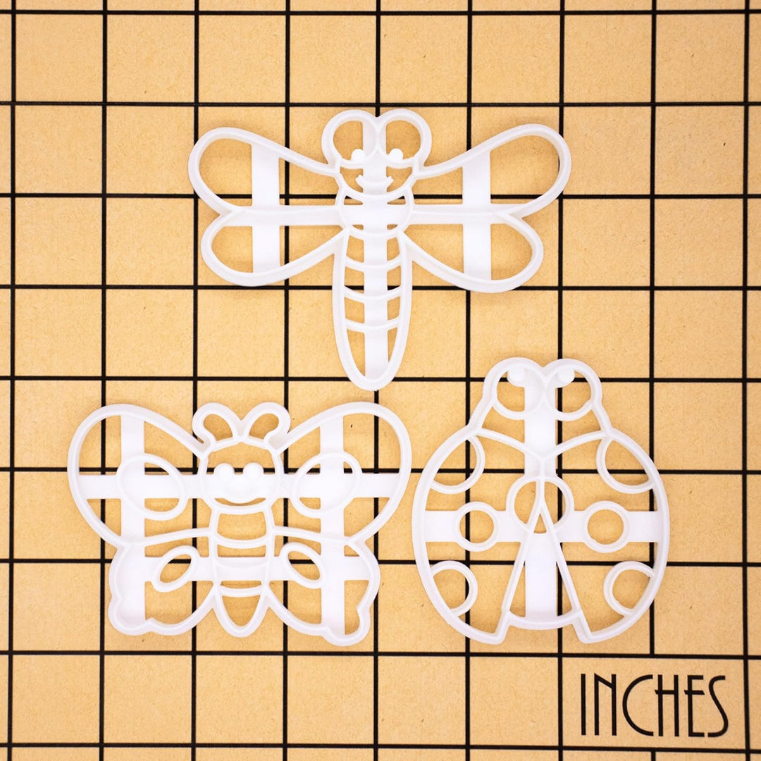3er Set Insekten Ausstechformen (Formen: Marienkäfer, Libelle und Schmetterling), 3 Teile, Bakerlogy