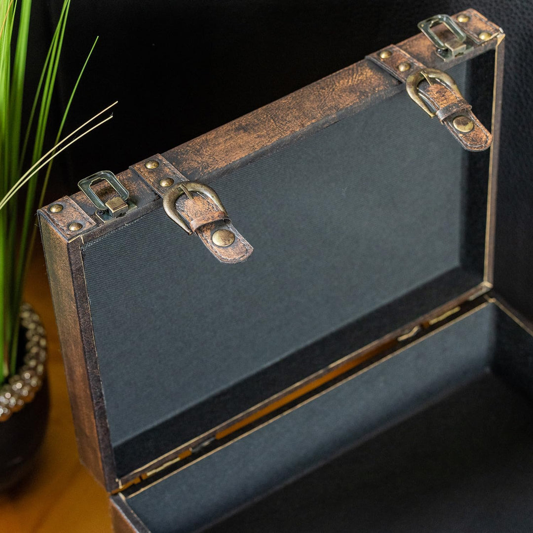 HMF VKO103 Vintage Koffer aus Holz | 2er Set | Versch. Grössen | Deko Klassik 2er Set Klassik, 2er S