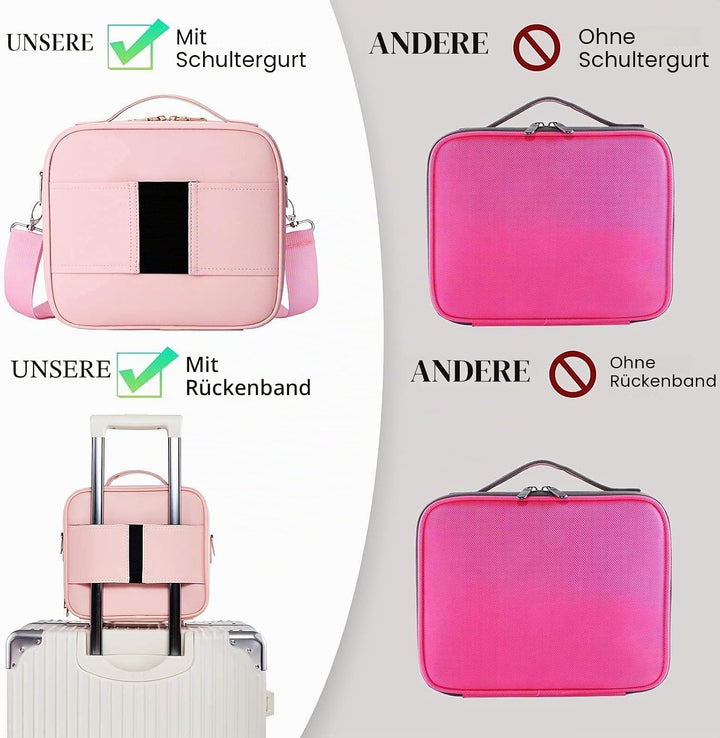 Kosmetiktasche, Kosmetikkoffer Grosse Kapazität Professionelle PU Leder Make Up Organizer Tasche was