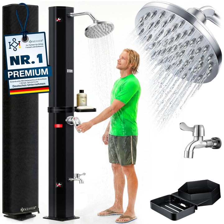 KESSER® Solardusche 60L Gartendusche, Solar Dusche für Garten & Pool mit warmem Wasser, Pooldusche o