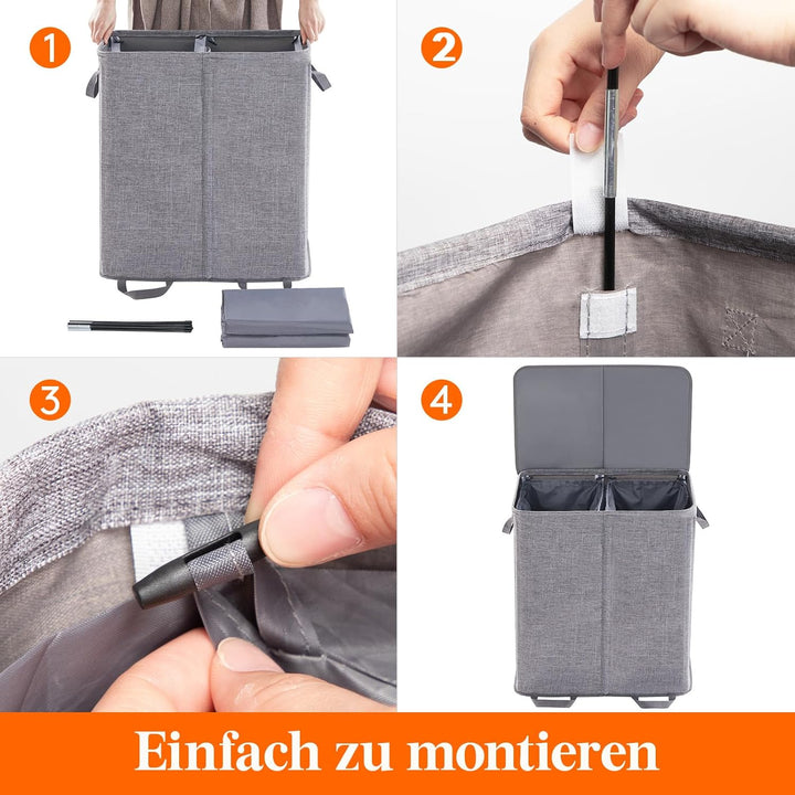 Lifewit 136L Doppelter Pfandflaschen Sammelbehälter mit Deckel und herausnehmbaren Flaschentasche, g