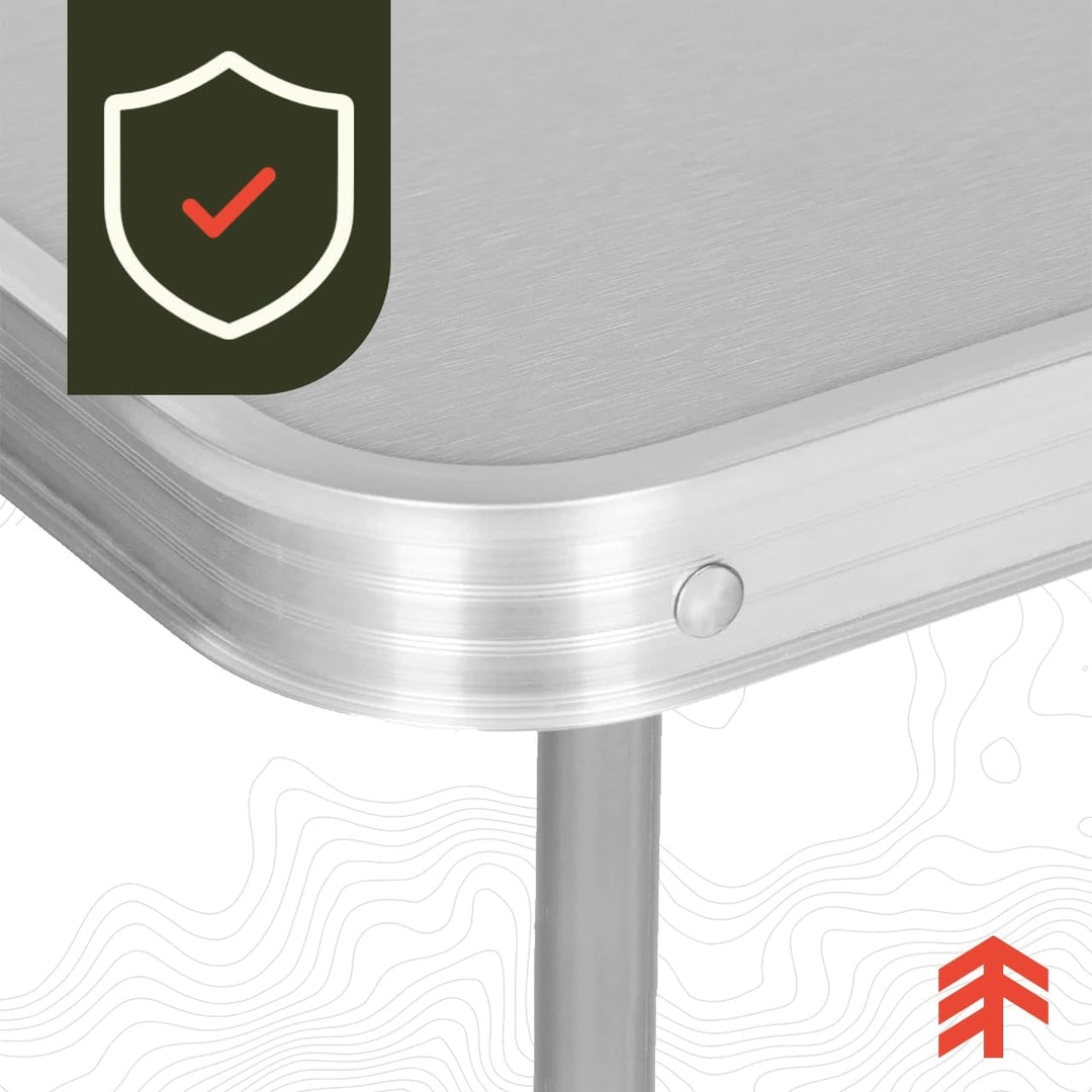 MalTec Campingtisch Klapptisch im Koffer 80x60X70cm Aluminium Weiss Gartentisch MDF leicht robust st