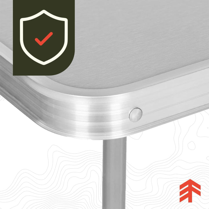 MalTec Campingtisch Klapptisch im Koffer 80x60X70cm Aluminium Weiss Gartentisch MDF leicht robust st