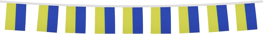 AZ FLAG FAHNENKETTE Ukraine 12 Meter mit 20 flaggen 45x30cm- UKRAINISCHE Girlande Flaggenkette 30 x