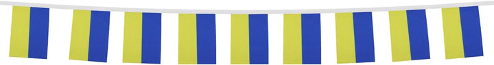 AZ FLAG FAHNENKETTE Ukraine 12 Meter mit 20 flaggen 45x30cm- UKRAINISCHE Girlande Flaggenkette 30 x