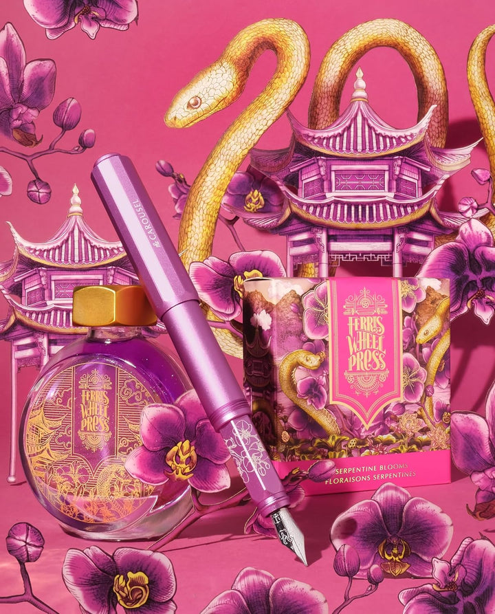 Ferris Wheel Press Ink, Everyday Ink Collection, Serpentine Blooms, Vibrant Orchid with duochrome Pi