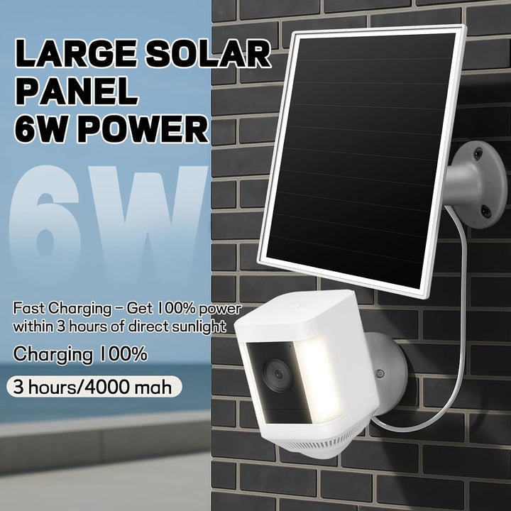6W Solarpanel für Ringkamera, Netzladegerät mit Kontrollleuchte, 2 Schnelllade-Solarladegeräte für R