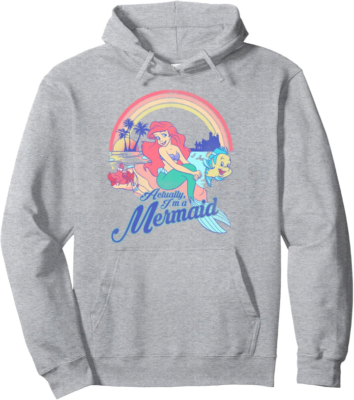 Disney Little Mermaid Pastel Rainbow Retro Pullover Hoodie