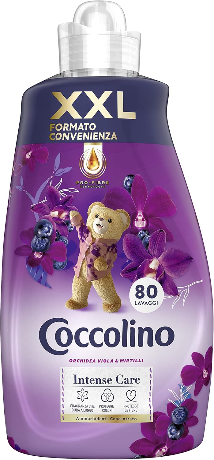 Coccolino Weichspülerkonzentrat Orchidee, Violett & Cranberry, 8 Liter, 320 Waschladungen, 4 x 80 Wa