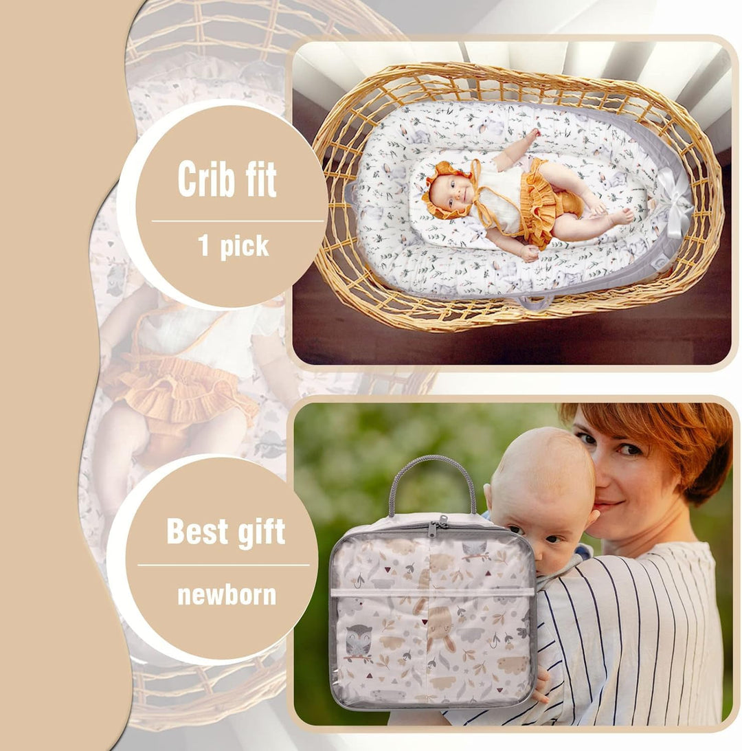 EAQ Babynest Nestchen Baby Weiches Atmungsaktives baby bett für Neugeborene Geschenk 100% Baumwolle