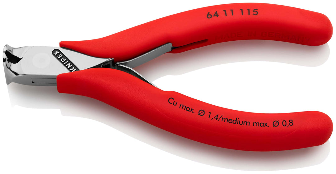 Knipex Elektronik-Vornschneider mit Kunststoff überzogen 115 mm 64 11 115 ohne Facette Griffe mit Ku