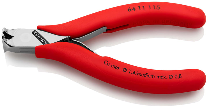 Knipex Elektronik-Vornschneider mit Kunststoff überzogen 115 mm 64 11 115 ohne Facette Griffe mit Ku