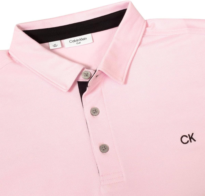 Calvin Klein Herren Golf Polo Shirt Leicht Atmungsaktiv Stretch Nachhaltig S Baby Pink, S Baby Pink