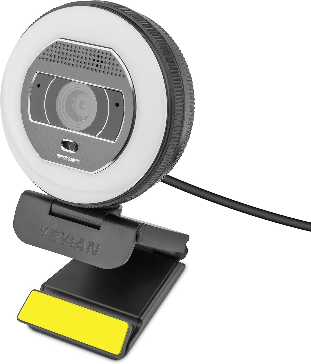 Yeyian Webcam-Streaming Autofokus Dual-Mikrofon-Rauschunterdrückung | 2K 2560x1440 30FPS | LED-Ringl