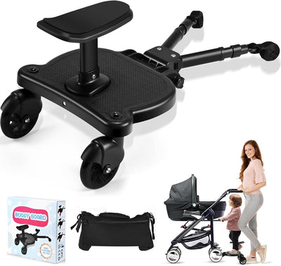 Mevip Buggy Board mit Sitz, Trittbrett Mitfahrbrett universal, Kinderwagen Board mit Kinderwagen Org
