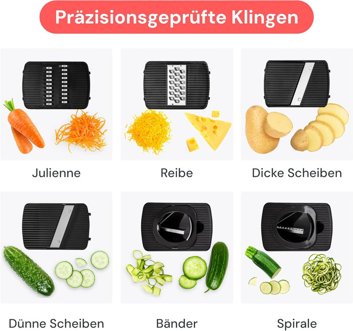 Mandoline Gemüsehobel Gemüsereibe - Gurkenhobel Dünne Scheiben - Reibe für Gemüse - Hobel Gemüse - K
