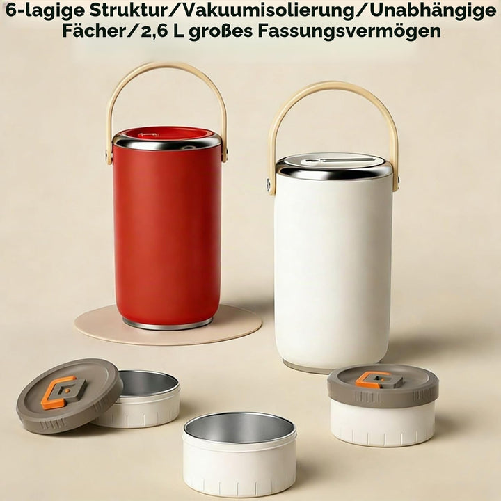 Thermobehälter für Essen 2600ml, Edelstahl Warmhaltebehälter Tragbare Isolierte Thermobecher Essen m