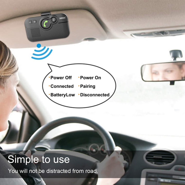 SUNITEC Freisprechanlage für Auto Bluetooth: Support Siri Google Assistant Auto ON Unterstützung Spr