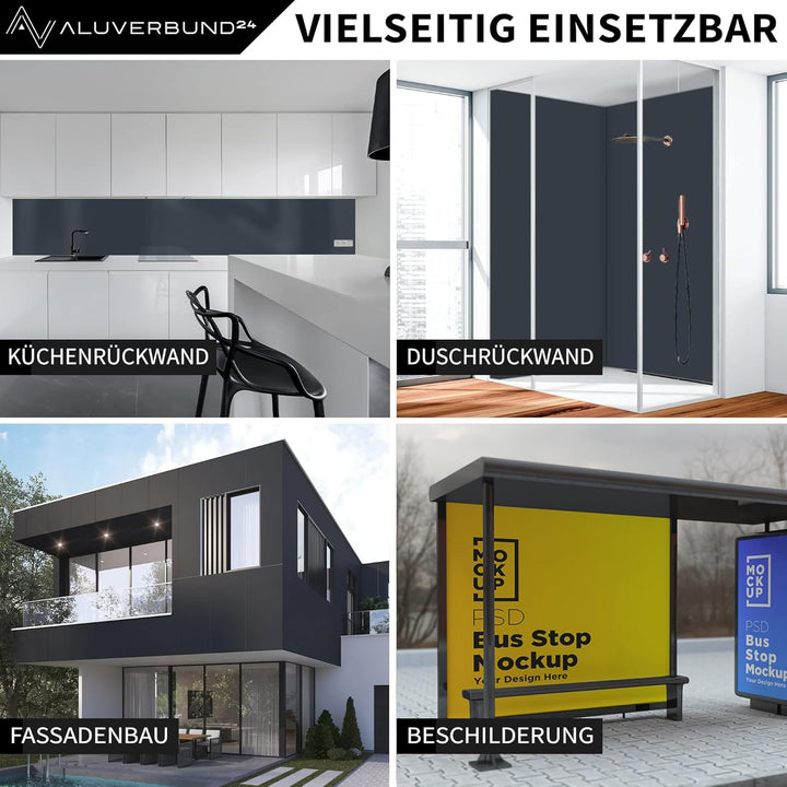 Aluverbund 24 Aluverbundplatte, Aluminium Platte, 3mm dick, Gold-Gebürstet/007, 40x150cm 40x150cm Go