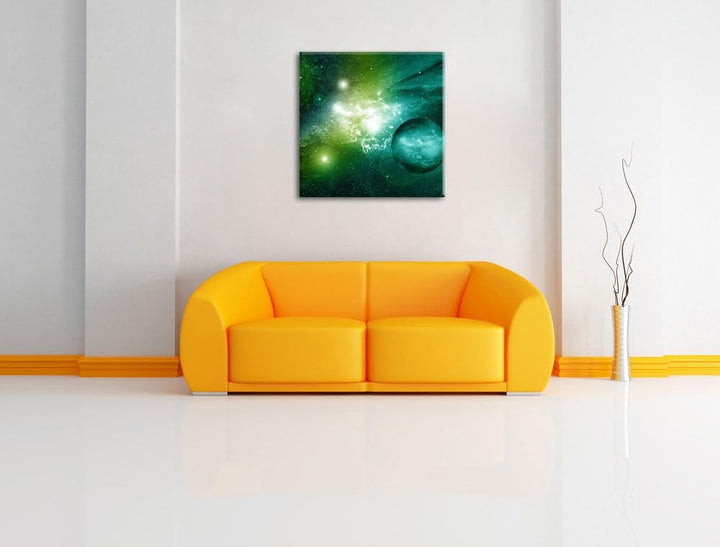 Pixxprint Sternenstaub und Gasnebel in Einer fernen Galaxie, Format: 70x70 auf Leinwand, 70x70