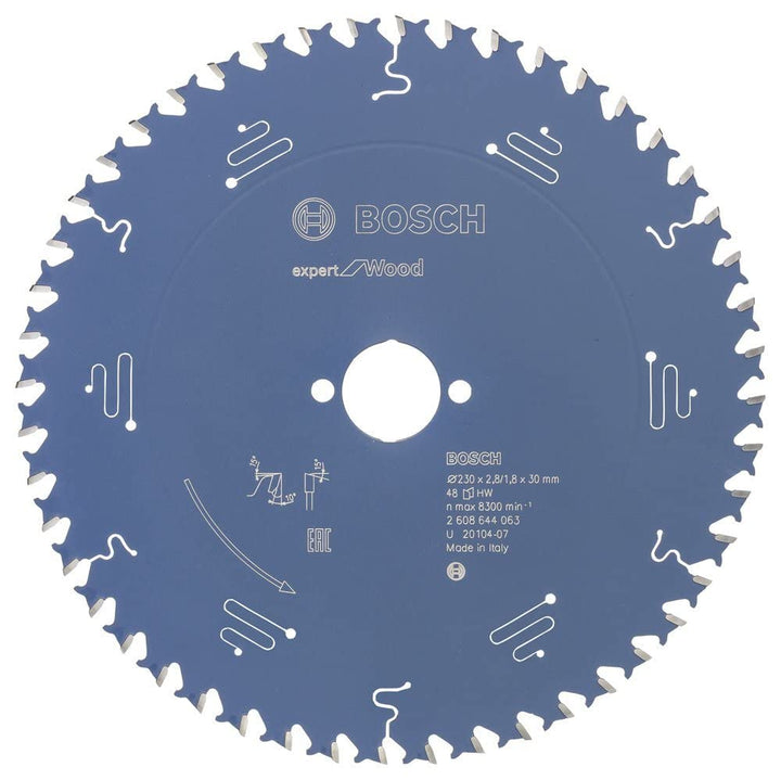 Bosch Professional 1x Kreissägeblatt Expert for Wood (Holz, Sägeblatt Ø 230 x 30 x 2,8 mm, 48 Zähne,