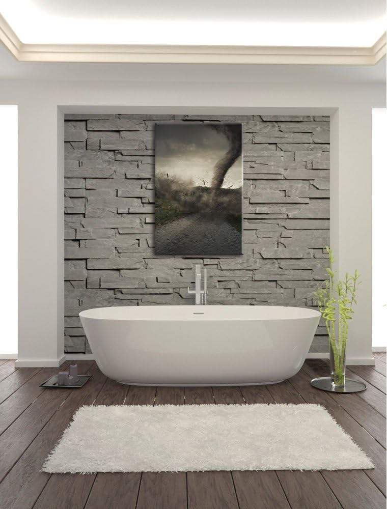 Pixxprint Tornado, Format: 100x70 auf Leinwand, XXL riesige Bilder fertig gerahmt mit Keilrahmen, Ku