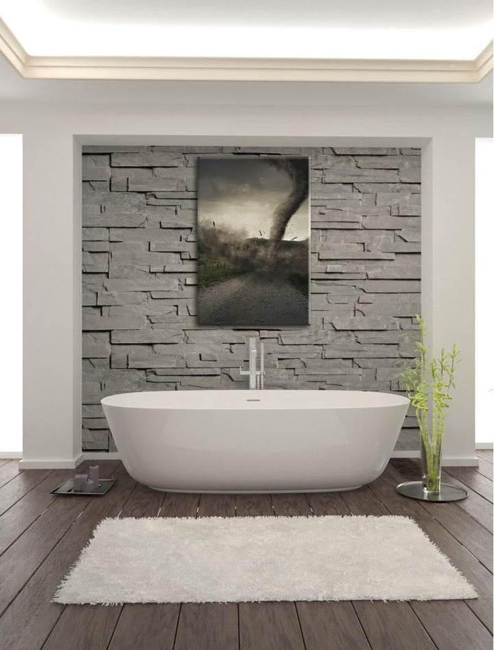 Pixxprint Tornado, Format: 100x70 auf Leinwand, XXL riesige Bilder fertig gerahmt mit Keilrahmen, Ku