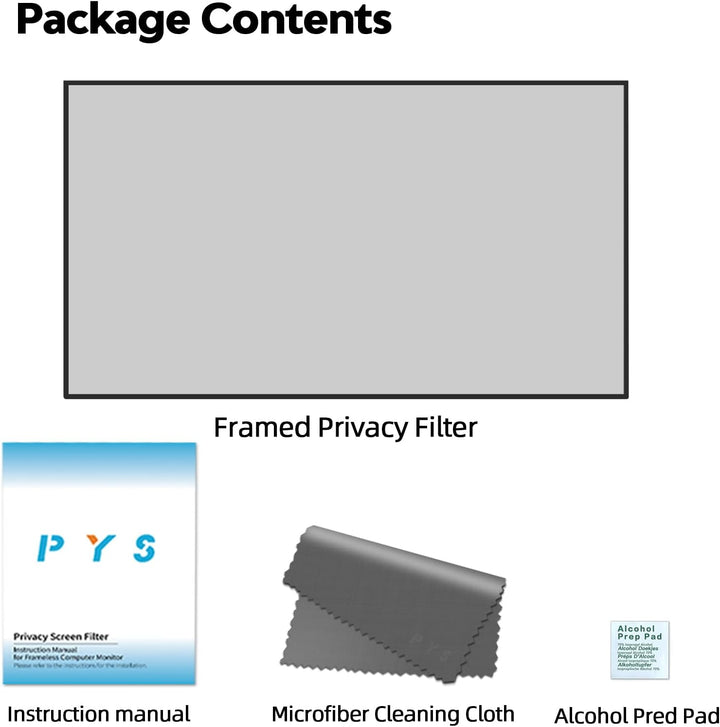 PYS 24 Zoll Blickschutzfolie für 16:9 Ultra-Slim Bezel Monitor Selbstklebend Abnehmbar Blickschutzfi