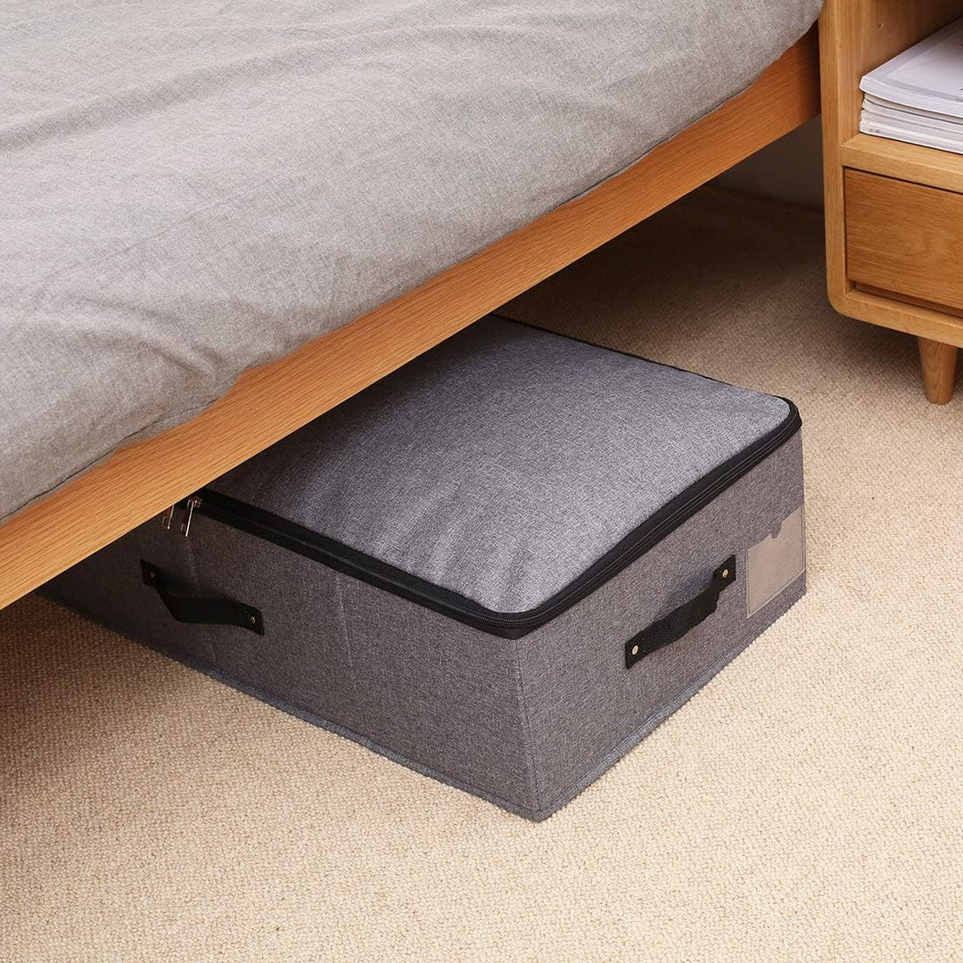 Faltbarer Unterbett-Aufbewahrungskorb [2er Pack] mit strapazierfähigem Stoff für Kleidung, Schuhe, S