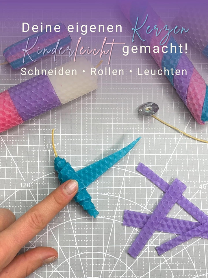 Wachsmann 20 Bienenwachsplatten aus Deutschland, buntes Set "Farbenzauber", Wachsplatten 20 x 15 cm,