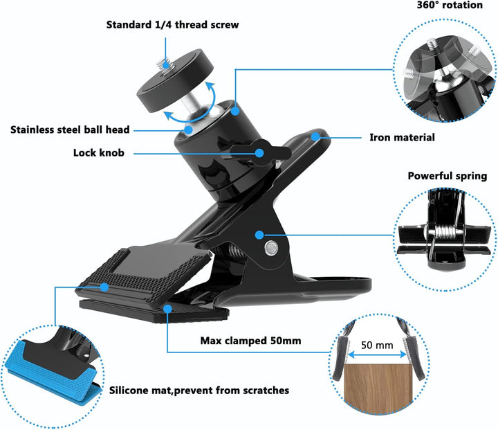 woleyi Auto Sonnenblende Tablet Halterung, KFZ LKW Sonnenblende Handy Autohalterung Clip mit 1/4" Sc
