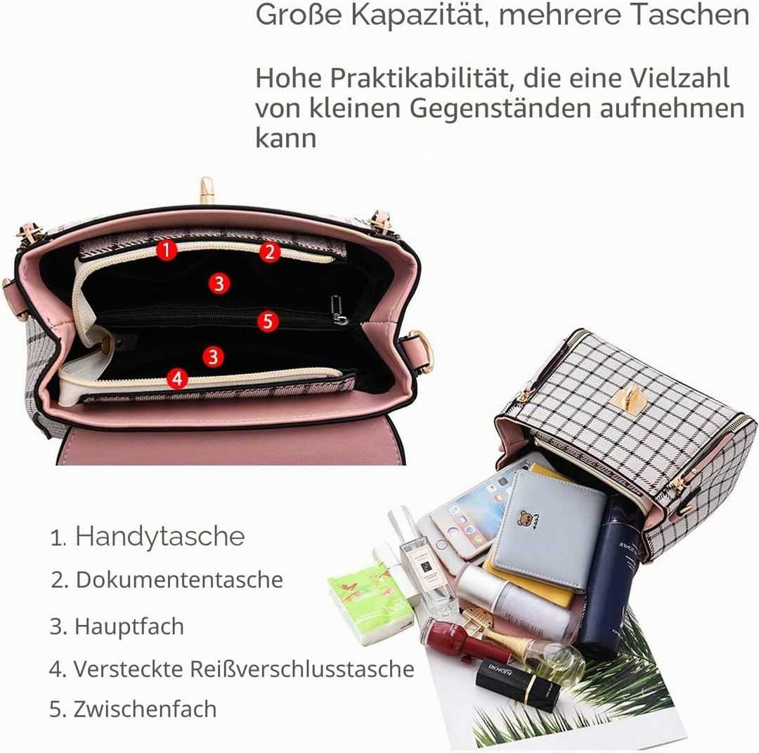 NICOLE&amp;DORIS Handtaschen für Damen Niedliche Umhängetasche Mädchen Reissverschluss Handtasche PU Led