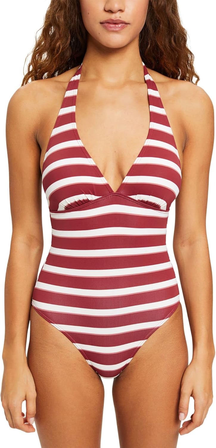 ESPRIT Neckholder-Badeanzug im Streifen-Look