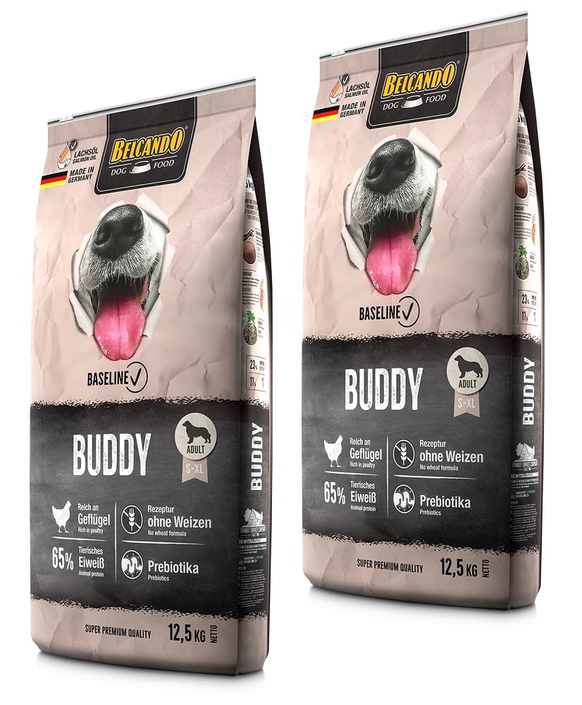 Belcando Baseline Buddy 2 x 12,5 kg Trockenfutter für Hunde | Für ausgewachsene Hunde mit normaler A
