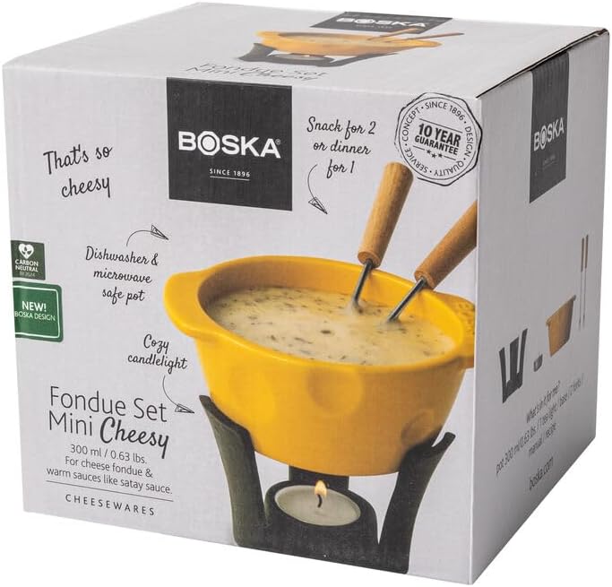 Boska Fondue-Set Mini Cheesy/Für Käsefondue und Sosse / 300 ml/Spülmaschinenfester Fonduetopf