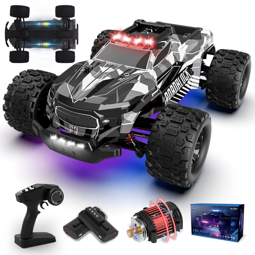 Ferngesteuertes Auto, 1/14 RC Auto mit 7 Farben Lichtern, 40KM/H Monstertruck Rc Truck, 2.4GHz Rc Au
