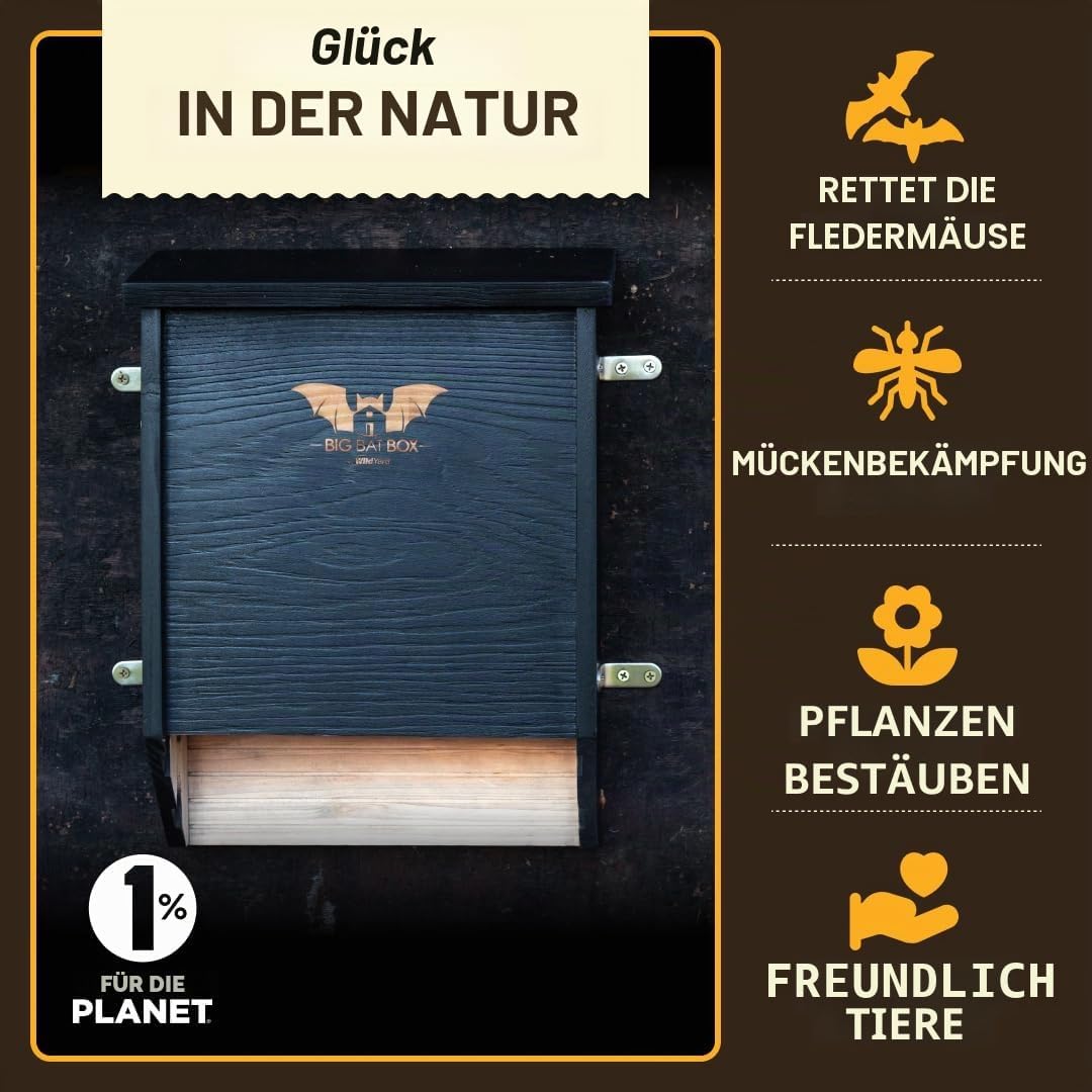 BIGBATBOX -Bat Houses for Outdoors - Proven Bat Box Design, Premium 2-Chamber Cedar Bat House. Enjoy