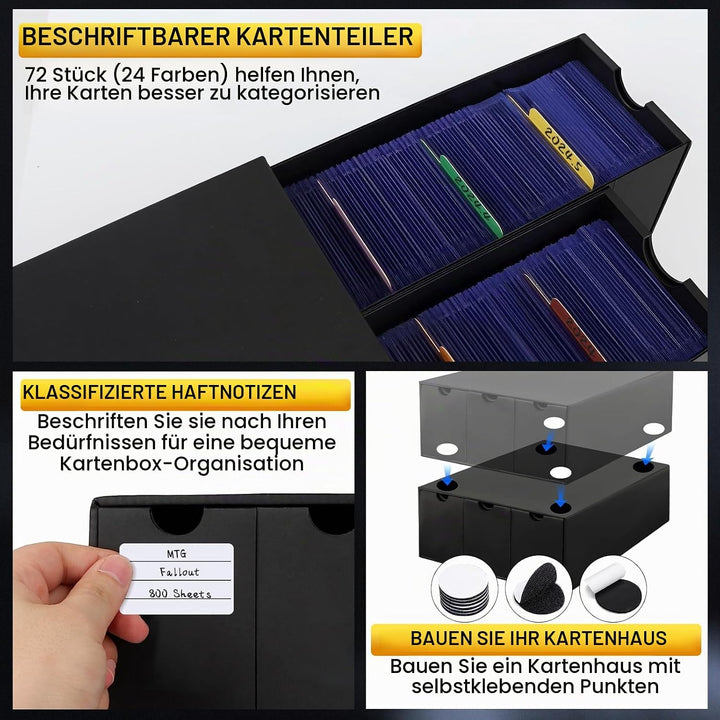 HIMOMO Sammelkarten-Aufbewahrungsbox für 14000+ Karten, Toploader Karten Aufbewahrungsbox mit 72 Kar