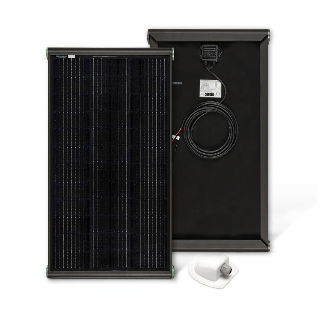 MOSCATELLI Camping Solaranlage Black Boost Komplettset 100W Monokristallin Solar Panel für Wohnmobil
