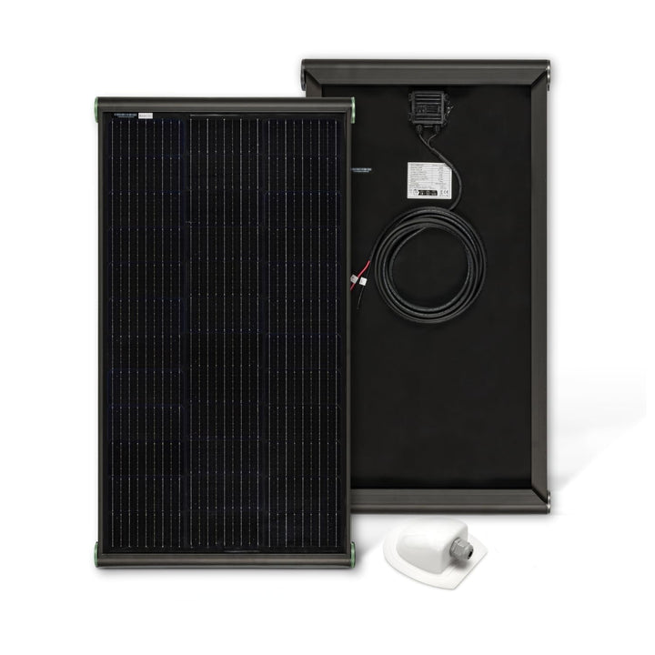 MOSCATELLI Camping Solaranlage Black Boost Komplettset 100W Monokristallin Solar Panel für Wohnmobil