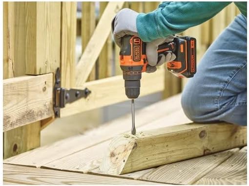 BLACK+DECKER 18V 2G Bohrschrauber, 2 Gänge, 11-Positions-Kupplung, 40Nm Drehmoment, 2x 1,5Ah Akkus,