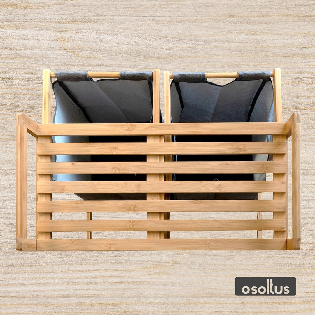 osoltus Bali Bambus Holz Wäschesortierer
