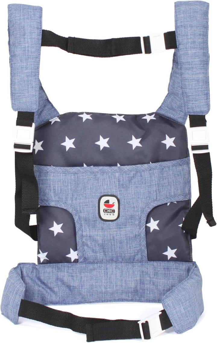 Bayer Chic 2000 - Puppen-Tragegurt, Puppentrage, Puppenzubehör, Sternchen Navy, 26 x 31 x 3 cm