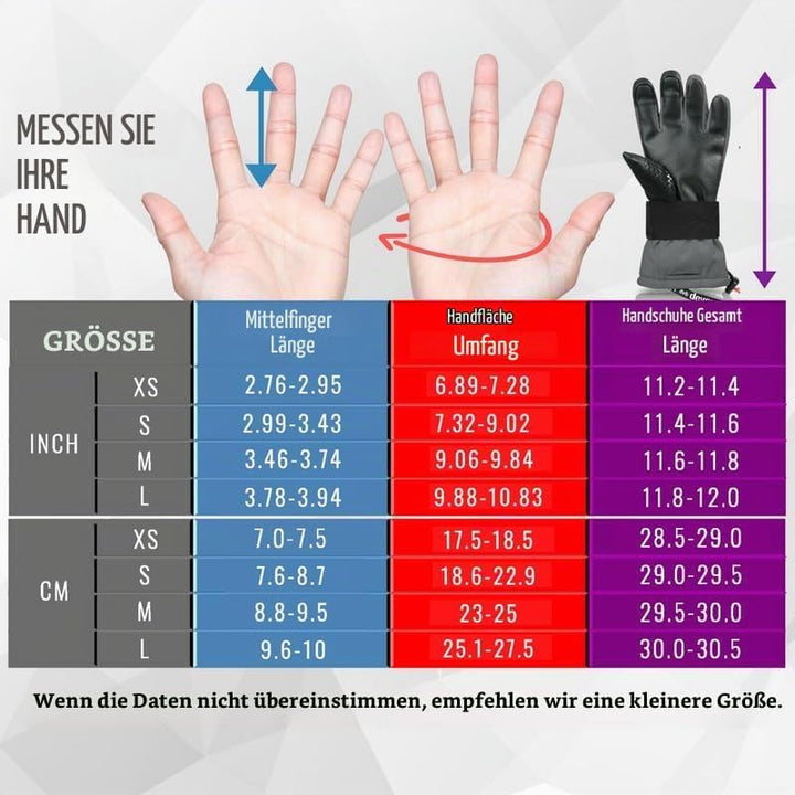 devembr Skihandschuhe mit Handgelenkschützern, Warme Snowboardhandschuhe für Herren und Damen M Grau