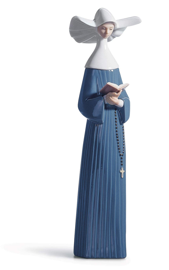 LLADRÓ Figur Lesende Nonne. Nonne. Porzellan.