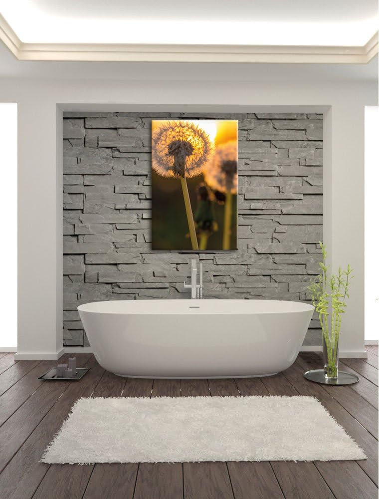 Pixxprint Pusteblume, Format: 100x70 auf Leinwand, XXL riesige Bilder fertig gerahmt mit Keilrahmen,