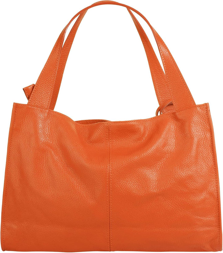 Shopper Echt Leder Damen Made in Italy, Smartphonefach, Ledertasche Damen, Handtasche Echtleder, Umh