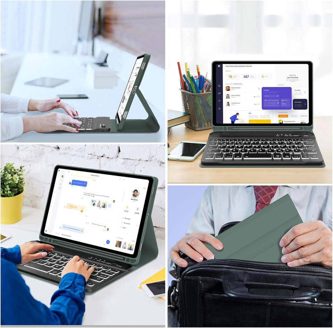 IVEOPPE Hülle mit Tastatur für Samsung Galaxy Tab A9 8.7", Tastatur für Samsung Tablet A9 2023, Magn