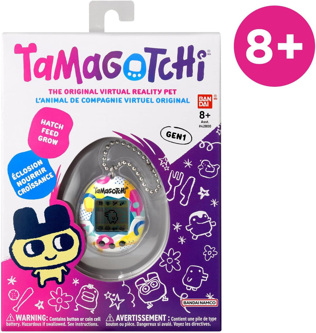 Bandai - Tamagotchi - Original Tamagotchi - Memphis Style - Elektronisches virtuelles Tier mit Farbd