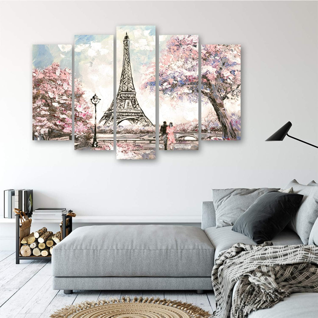 Feeby Frames, Leinwandbild, Bilder, Wand Bild - 5 Teile - Wandbilder, Kunstdruck XXL, TypA, 250x120